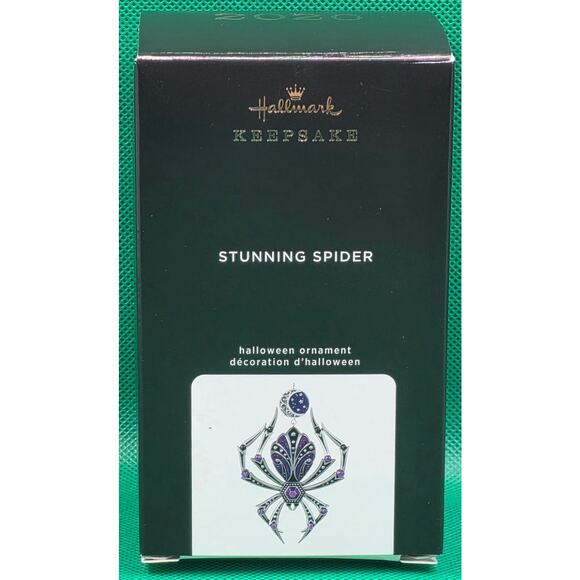 2020 Hallmark Stunning Spider Moon Halloween Ornament Sparkling Purple Silver - Picture 1 of 6